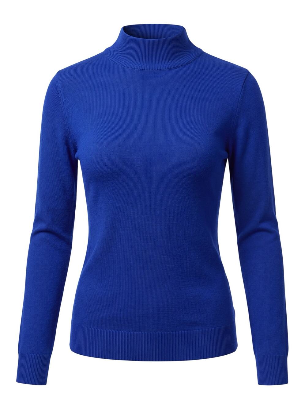 Jennifer Moore Women's M 10-12 Blue Mock-Neck Long Sleeve Wool Blend Sweater